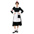 thumbnail image 1 of HOWPAY Adult Halloween Costumes Vintage Nurse Cosplay Set Black White Classic Nursing Uniform Role Play Outfit For Stage Performance Party Halloween Costume L, 1 of 5