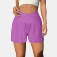 thumbnail image 1 of HOWPAY Baggy Shorts for Women Relaxed Fit High Elastic Waisted Pull on Bottoms Solid Color Sports Casual Comfy Summer Workout Sweat Shorts Purple S, 1 of 5