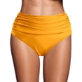 thumbnail image 1 of HOWPAY Bikini Bottoms Women High Waisted Tummy Control Basic Swim Briefs Full Coverage Causal Solid Color Beach Pool Bathing Suit Bottoms Orange S, 1 of 5