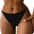 thumbnail image 1 of HOWPAY Bikini Bottoms Women Moderate Coverage High Cut Basic Swim Briefs Mid Waisted Tummy Control Solid Color Beach Pool Bathing Suit Bottoms Black L, 1 of 6