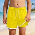thumbnail image 1 of HOWPAY Boy Swim Trunks Quick Dry Elastic Waist Swim Shorts with Compression Liner Lightweight Breathable Stretch Casual Swim Bottom Yellow, 1 of 4