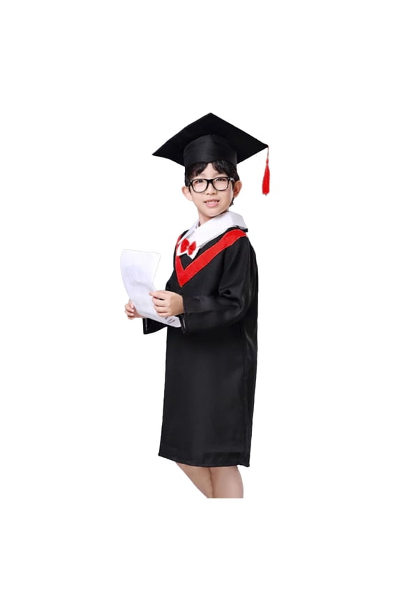 Boys Suits Unisex Kids Class of 2026 Kindergarten Graduation Gown Cap and Tassel Set Preschool Primary School Ceremony Outfit Red