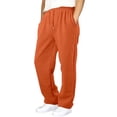 thumbnail image 1 of HOWPAY Boys Sweatpants Baggy Elastic Waist Drawstring Solid Color Workout Casual Joggers Open Bottom Wide Leg Pants with Pockets Sweat Pants Orange, 1 of 5