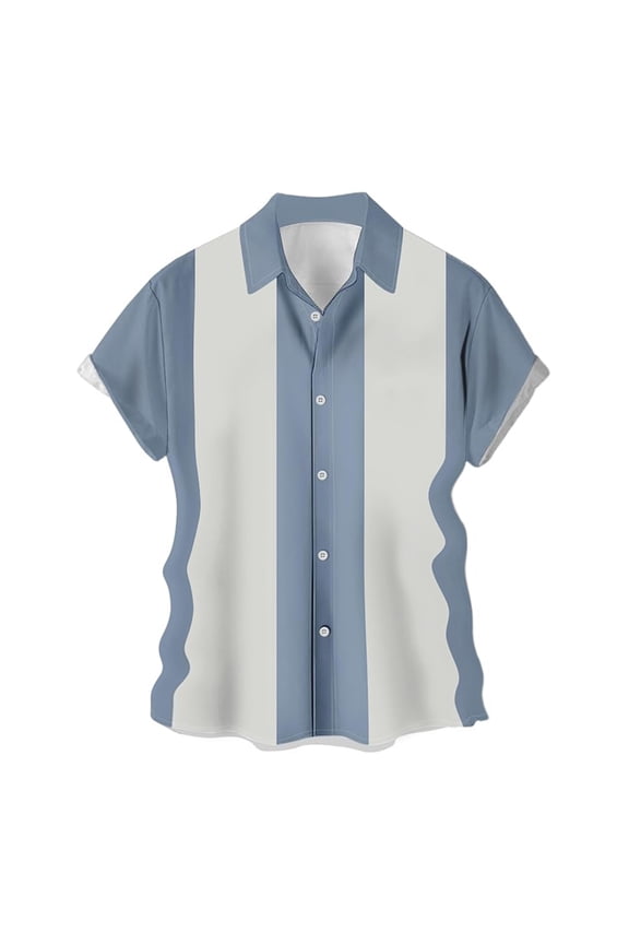 Button down Shirts for Men Short Sleeve Summer Casual Graphic Beach Vacation Lapel Tee Loose Fit Lightweight Soft Clothes Light Gray L