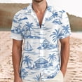 thumbnail image 1 of HOWPAY Button down Shirts for Men Short Sleeve Summer Casual Tropical Floral Print Holiday Beach Tops Loose Fit Lightweight Soft Shirts White S, 1 of 6