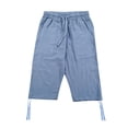 thumbnail image 1 of HOWPAY Capris Pants for Men Loose Fit Wide Leg Baggy Pants with Pockets Drawstring Elastic Waist Solid Color Casual Lightweight Beach Yoga Pants Blue XXXL, 1 of 3