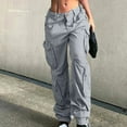 thumbnail image 1 of HOWPAY Cargo Jeans for Women Wide Leg High Waisted Stretchy Loose Denim Pants with Pockets Boyfriend Casual Streetwear Baggy Pants Grey M, 1 of 6