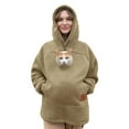 thumbnail image 1 of HOWPAY Cat Hoodie Women Pet Carrier Hoodies with Dog Pouch Warm Pullover Long Sleeve Zipper Kangaroo Pocket Cozy Comfy Sweatshirt Beige L, 1 of 9
