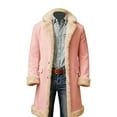 thumbnail image 1 of HOWPAY Christmas Trench Coat Men Solid Color Windbreaker Long Sleeve Notched Collar Long Jacket Wih Pockets Pea Coat Warm Winter Overcoat Pink XL, 1 of 4