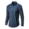 thumbnail image 1 of HOWPAY Dress Shirts for Women Button down Long Sleeve Business Casual Blouses Collared Solid Color Loose Lightweight Office Fall Clothes Navy M, 1 of 2