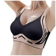 thumbnail image 1 of HOWPAY Full Coverage Bras for Women Push up Wireless No Underwire Adjustable Straps Supportive Smooth Sports Bralettes Comfortable Soft Underwear Black L, 1 of 6