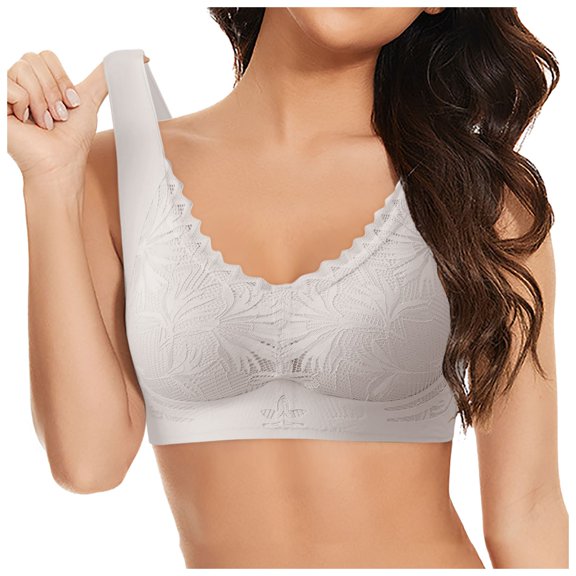 HOWPAY Full Coverage Bras for Women No Underwire Push up Wireless Supportive Stretch Sports Pullover Bralettes Comfortable Soft T-Shirt Bra Coffee XXL
