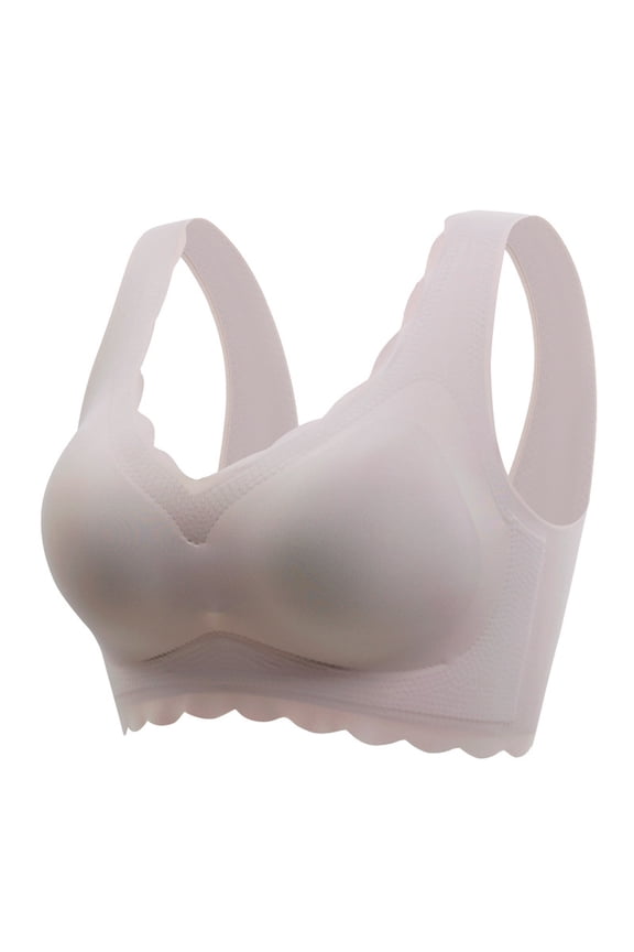 Full Coverage Bras for Women Push up Wireless No Underwire Supportive Stretch Sports Pullover Bralettes Comfortable Soft Underwear Grey XL