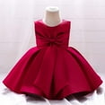 thumbnail image 1 of HOWPAY Girls Dresses Solid Color Crew Neck Sleeveless A-Line Flowy Dresses Casual Lightweight Beach Wedding Party Summer Midi Sundress Red, 1 of 8