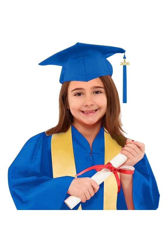 Girls Suits Graduation Cap and Gown Set with Tassel 2026 for Kindergarten Preschool Primary School Ceremony Outfit Blue