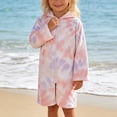 thumbnail image 1 of HOWPAY Girls Swim Cover up Long Sleeve Printed Swimsuit Coverup Hooded Zip up Beach Robe Quick Drying Swimwear Summer Pool Bathing Suit Pink, 1 of 5