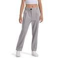 thumbnail image 1 of HOWPAY Girls Uniform Pants Stretchy Solid Color Dress Pants with Pockets Straight Leg High Elastic Waist Pull on Soft School Uniform Grey, 1 of 3