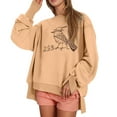 thumbnail image 1 of HOWPAY Graphic Sweatshirts for Women Oversized Crew Neck Long Sleeve Drop Shoulder Vintage Casual Loose Fit Pullover Tops Fall Y2k Clothes Yellow S, 1 of 5