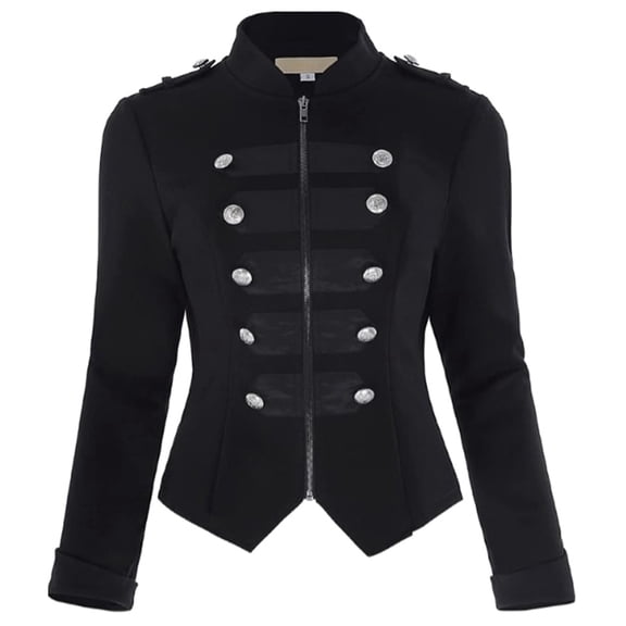 HOWPAY Halloween Costumes For Women Gothic Punk Jacket Cosplay Outfit Dark Alternative Role Play Fancy Coat For Masquerade Party Stage Event Halloween Costume XXXL