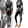 thumbnail image 1 of HOWPAY Halloween Costumes For Women Skeleton Print Bodysuit Digital Printed Jumpsuit Tight Stage Performance Outfit For Masquerade Party Event Halloween Costume M, 1 of 8