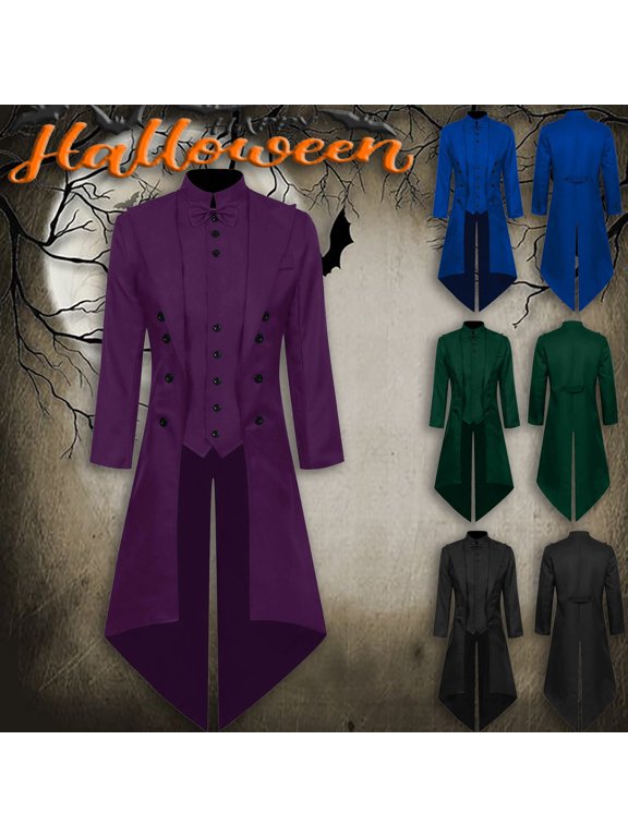 Halloween Costumes for Men Tail Coat Punk Party Outerwear Coat Mens Cosplay Costume For Halloween Masquerade Event Halloween Costumes S