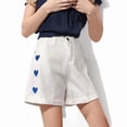 thumbnail image 1 of HOWPAY Jean Shorts for Women Stretchy Wide Leg High Waisted Distressed Denim Pants With Pockets Relaxed Fit Summer Casual Comfy Y2K Shorts White M, 1 of 8