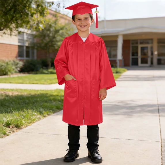 HOWPAY Kids Graduation Gown Cap Set with Tassel Academic Regalia ...