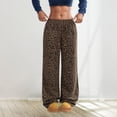 thumbnail image 1 of HOWPAY Leopard Sweatpants Women Baggy Wide Leg Pants with Pockets Drawstring Elastic High Waisted Cheetah Print Lounge Barrel Y2k Trousers Brown L, 1 of 4