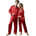 thumbnail image 1 of HOWPAY Matching Pajamas for Couples Valentine's Day Button up Long Sleeve Tops and Long Pants Pj Sets Causal Soft Comfy 2 Piece Loungewear RD1 XL, 1 of 4