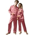 thumbnail image 1 of HOWPAY Matching Pajamas for Couples Valentine's Day Button up Long Sleeve Tops and Long Pants Pj Sets Causal Soft Comfy 2 Piece Loungewear RD2 XL, 1 of 5