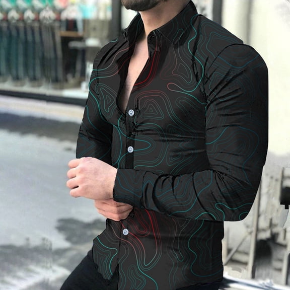 HOWPAY Men Dress Shirt Long Sleeve Slim Fit Classic Formal Shirt Button down Stretch Solid Color Business Casual Prom Wedding Lightweight Fall Clothes Green M