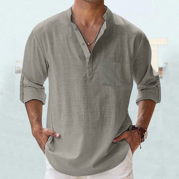 HOWPAY Men's Dress Shirts Long Sleeve Regular Fit Button up Shirts Business Casual Stretch Solid Color for Wedding and Office Fall Clothes Grey XXXXL