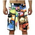 thumbnail image 1 of HOWPAY Men's Swim Trunks Summer Hawaiian Print Quick Dry Board Shorts Elastic Waist Drawstring Lightweight Loose Fit Casual Swimwear Orange XXL, 1 of 5