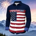 thumbnail image 1 of HOWPAY Mens Button down Shirt Long Sleeve 250th Anniversary USA Tops Patriotic 1776-2026 Commemorative Lightweight Clothes Navy XXXL, 1 of 3