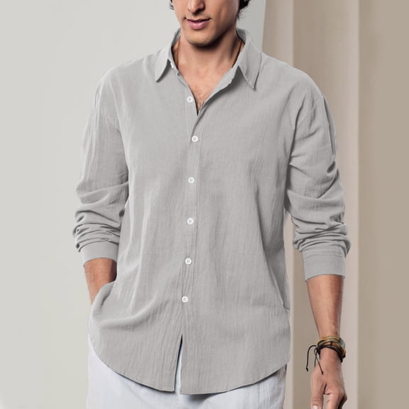 HOWPAY Mens Dress Shirt Slim Fit Long Sleeve Solid Color Classic Button down Shirts Stretch Business Casual for Wedding and Office Fall Clothes GY1 XXL