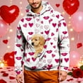 thumbnail image 1 of HOWPAY Mens Hoodies Pet Pouch Small Dog Carrier Puppy Pouch Valentines Heart Printed Sweatshirt Unisex Animal Holder Long Sleeve Pullover Tops Red L, 1 of 5