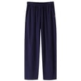 thumbnail image 1 of HOWPAY Mens Pajama Pants Lightweight Loose Fit Elastic Waistband Solid Color Straight Leg Pj Bottoms with Pockets Comfort Soft Lounge Pants Blue M, 1 of 3