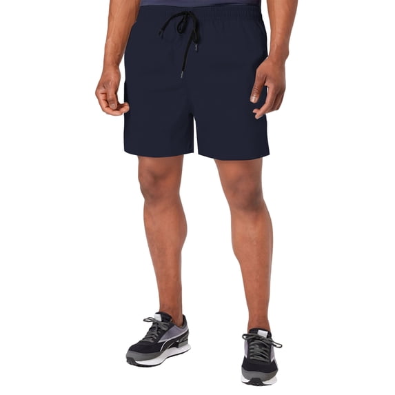 HOWPAY Mens Swim Trunks Elastic Waist Drawstring Swim Briefs Summer Solid Color Quick Dry Lightweight Casual Loose Fit Swim Bottoms Navy XXXL