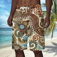 thumbnail image 1 of HOWPAY Mens Swim Trunks Hawaiian Print Quick Dry Elastic Waist Swimsuits with Pockets Lightweight Athletic Breathable Bathing Suit Beige XXL, 1 of 5