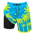 thumbnail image 1 of HOWPAY Mens Swim Trunks Summer Hawaiian Print Quick Dry Beach Shorts Elastic Waist Drawstring Breathable Lightweight Casual Bathing Suit Yellow L, 1 of 2