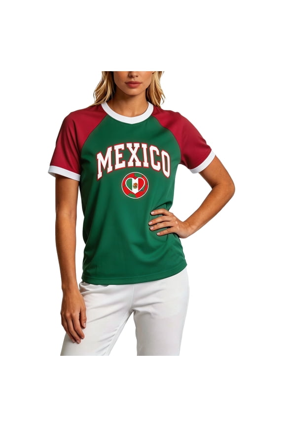 Mexico Women Mexican Graphic T-Shirts Mexico Flag Print Casual Short Sleeve Tops