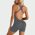 thumbnail image 1 of HOWPAY One Piece Jumpsuits for Women Sleeveless Hollow out Backless Bodysuit Tummy Control Athletic Workout Yoga Scrunch Bodycon Romper Grey L, 1 of 4