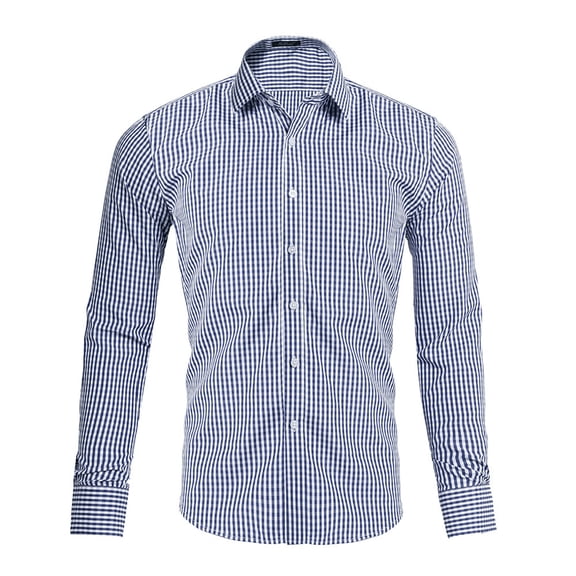 HOWPAY Plaid Shirts for Men Lightweight Button down Regular Fit Tops Roll up Long Sleeve Classic Checkered Shirts Oversized Casual Soft Fall Clothes Black XXL