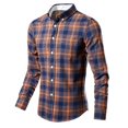 thumbnail image 1 of HOWPAY Plaid Shirts for Men Lightweight Roll up Long Sleeve Button down Checkered Shirts Regular Fit Oversized Casual Soft Tops Comfy Loose Fall Clothes Yellow M, 1 of 2