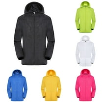 HOWPAY Rain Jacket Men Lightweight Waterproof Raincoat with Zipper Long Sleeve Packable Hooded Windbreaker Running Coat for Outdoor Sports Black L