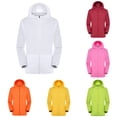 thumbnail image 1 of HOWPAY Rain Jacket Men Lightweight Waterproof Raincoat with Zipper Long Sleeve Packable Hooded Windbreaker Running Coat for Outdoor Sports White XXXL, 1 of 5