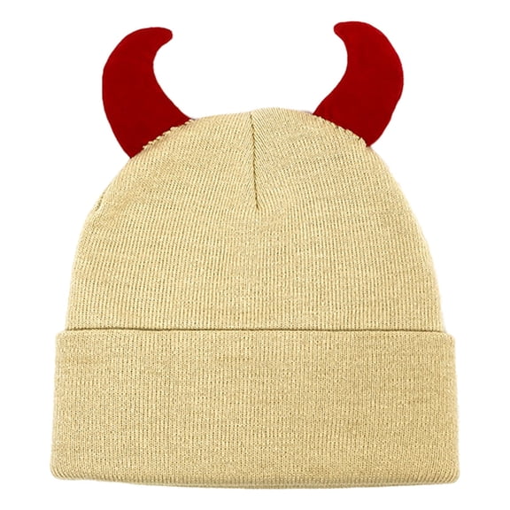 HOWPAY Slouchy Beanie for Men Women Windproof Stretchy Solid Color Knitted Thick Winter Horn Hats for Cold Weather Cozy Warm Ski Stocking Unisex Cap