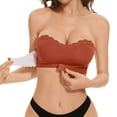 thumbnail image 1 of HOWPAY Strapless Bras for Women Front Closure No Underwire Supportive Push up Wireless Full Coverage Snap Closing Bralettes Comfort Underwear Brick Red L, 1 of 7