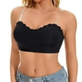 thumbnail image 1 of HOWPAY Strapless Bras for Women No Underwire Supportive Push up Wireless Full Coverage Stretch Invisible Bralettes Comfortable Soft T-Shirt Bra Black L, 1 of 6