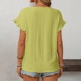 thumbnail image 1 of HOWPAY Summer Tops for Women Short Sleeve Crew Neck Solid Color T Shirts Loose Fit Baggy Work Tee Tops Comfy Lightweight Y2K Clothes Yellow XXL, 1 of 6